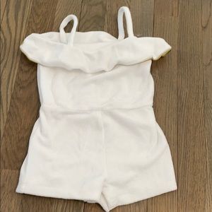 Janie and Jack white terry cloth romper